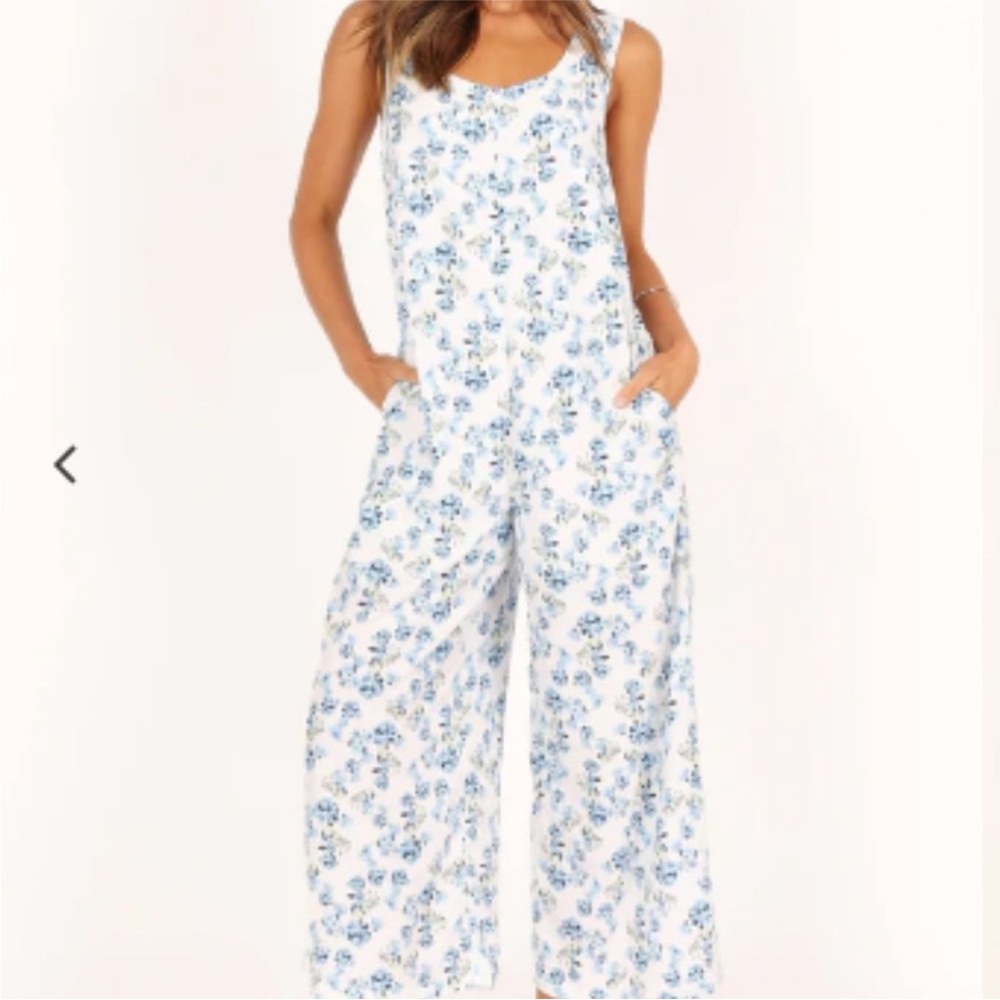 Petal and Pup blue floral jumpsuit